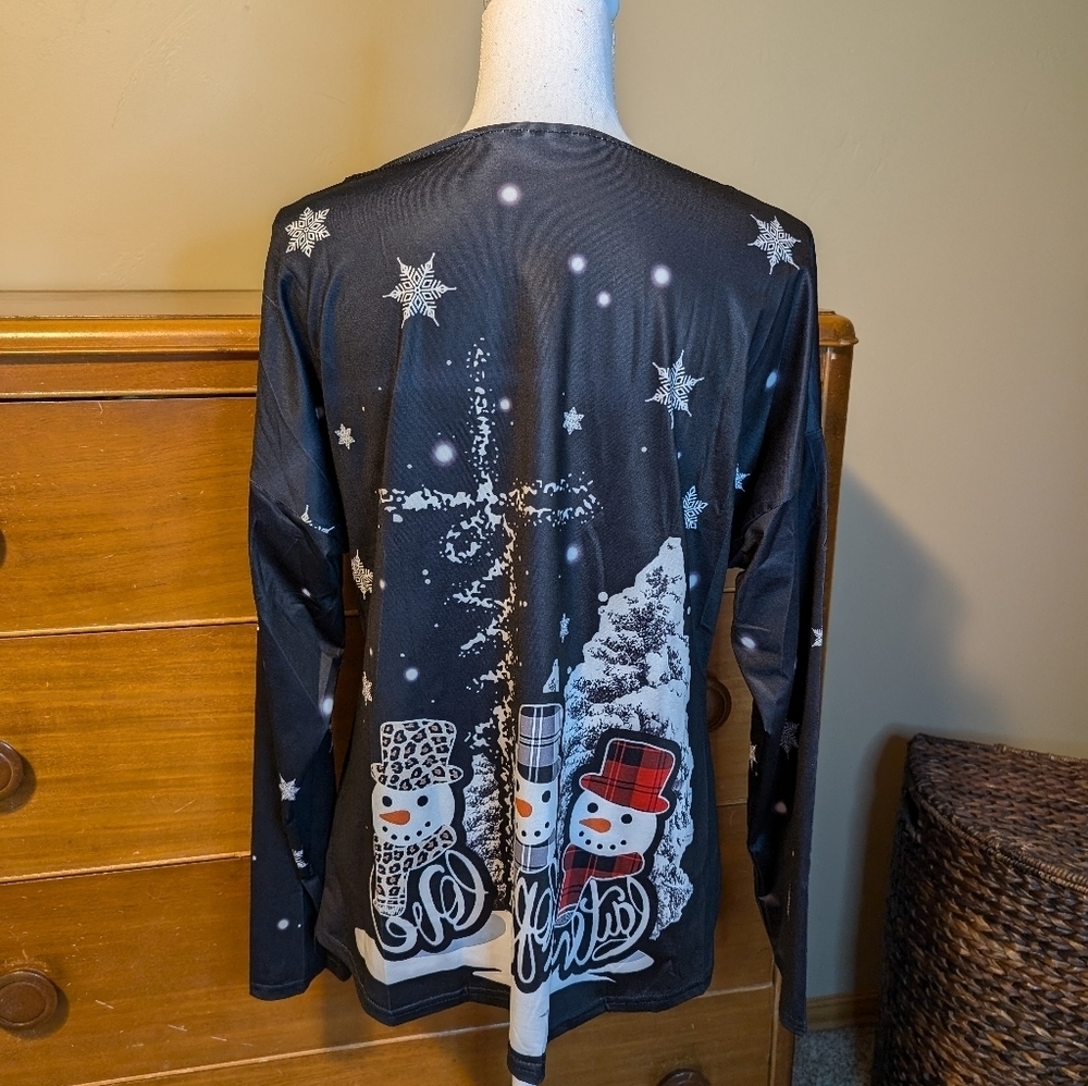 Christmas Dressy Long Sleeve Snowman Shirt  Size XL - Picture 6 of 11